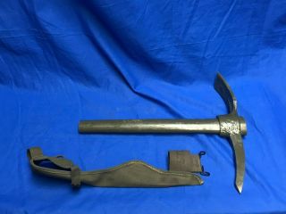 Korean War Era Us Army Pickaxe Entrenching Tool W/ Matching Cover Carrier Pick