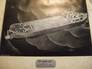 Kaiser Co.  Inc.  Vancouver Shipyard 5 framed warship pictures from 1944 by G.  Lee 11