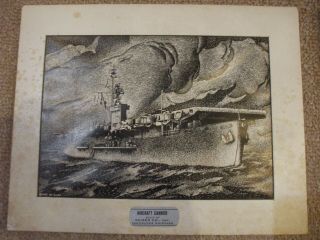 Kaiser Co.  Inc.  Vancouver Shipyard 5 framed warship pictures from 1944 by G.  Lee 2