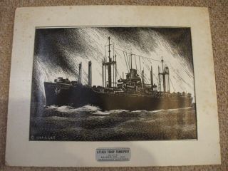 Kaiser Co.  Inc.  Vancouver Shipyard 5 framed warship pictures from 1944 by G.  Lee 4