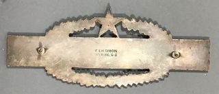 Korean War Sterling Silver Combat Infantry Badge 2nd Award CB Simon 2