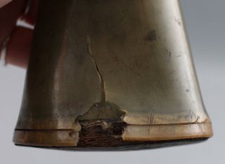 Unique Antique 18/19thC American Primitive Black Powder Horn w/ Measure Cap 10
