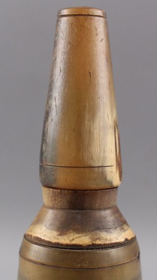 Unique Antique 18/19thC American Primitive Black Powder Horn w/ Measure Cap 4