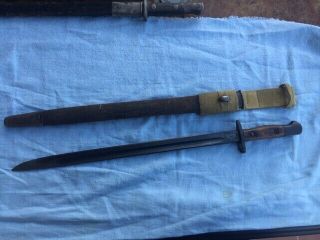 Wwi 1918 Lithgow Australian Enfield Bayonet,  With Scabbard And Frog