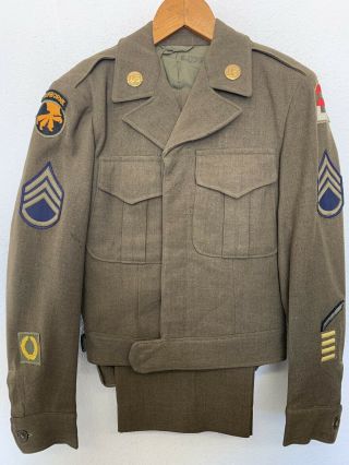 Ww2 17th Airborne Paratroopers Ike Jacket With Id