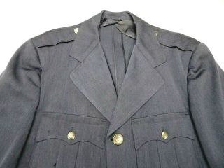 Vintage Korea War US Air Force Officer Military Blue 84 Dress Coat Jacket Sz 40 2