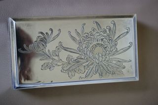 Antique Japanese Late Meiji Pure Silver And Wood Box,  Signed And Marked
