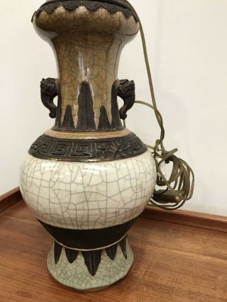 Antique Chinese Crackle Glaze Porcelain Lamp