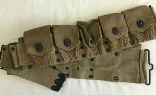 Vintage Ww1 Military Ammo Belt