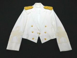 Us Army Vintage White Gold Officer Epaulets Mess Dress Dinner Jacket Coat Sz 39