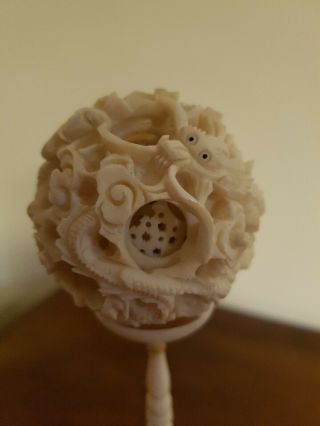 Antique Chinese hand carved puzzle ball.  1900 - 1947 2