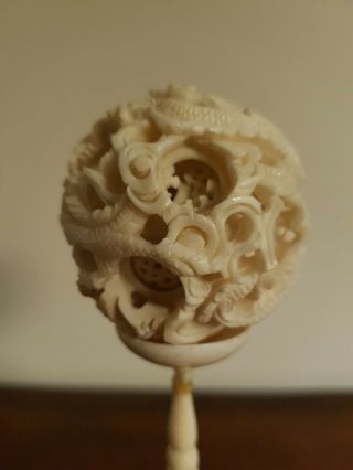 Antique Chinese hand carved puzzle ball.  1900 - 1947 4