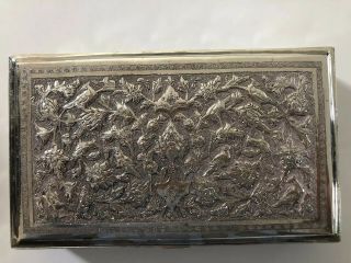 Vintage Persian Silver Box Hallmarked 84 365gm