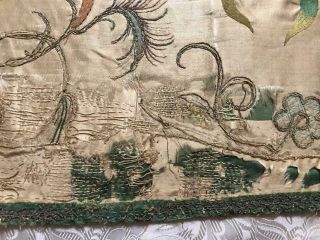 EXQUISITE RARE EARLY 18th CENTURY FRENCH SILK & GOLD THREAD EMBROIDERY,  16. 11