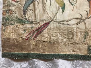 EXQUISITE RARE EARLY 18th CENTURY FRENCH SILK & GOLD THREAD EMBROIDERY,  16. 12