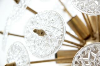 VAL SAINT LAMBERT sputnik Lampe crystal glass chandelier vintage retro design 5