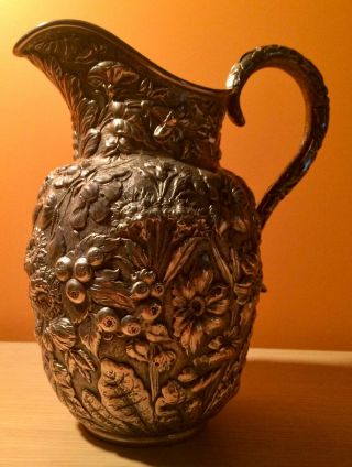 Antique S.  Kirk & Son Baltimore 11oz Repousse Silver Pitcher