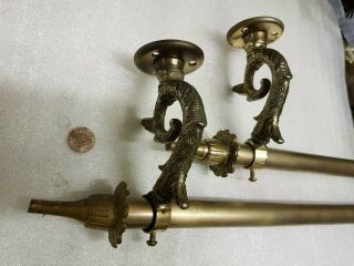 Bronze Curtain Pole Rail C1930s Old Vintage Ornate French 2098mm 82.  5 " Rare