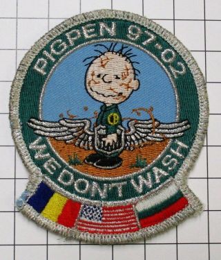 Usaf Military Patch Air Force Sm Square Hook Loop Pilot Training Class 97 - 02