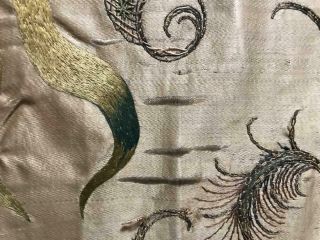 EXQUISITE RARE EARLY 18th CENTURY FRENCH SILK & GOLD THREAD EMBROIDERY,  15. 12