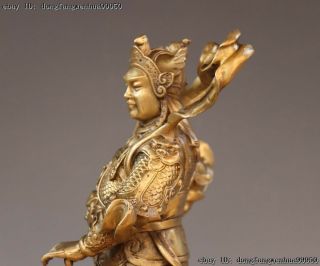 China Brass Copper Dragon Wei Tuo Weituo Warrior Protection Of God Buddha Statue 10