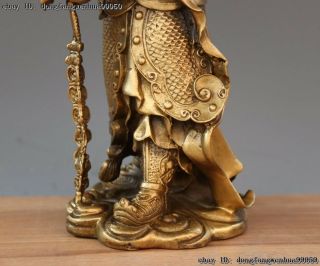China Brass Copper Dragon Wei Tuo Weituo Warrior Protection Of God Buddha Statue 11