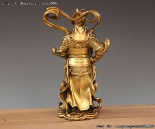 China Brass Copper Dragon Wei Tuo Weituo Warrior Protection Of God Buddha Statue 12