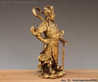 China Brass Copper Dragon Wei Tuo Weituo Warrior Protection Of God Buddha Statue 6