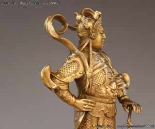 China Brass Copper Dragon Wei Tuo Weituo Warrior Protection Of God Buddha Statue 7