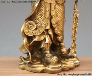 China Brass Copper Dragon Wei Tuo Weituo Warrior Protection Of God Buddha Statue 8