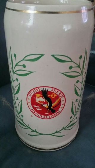 Giant 3 Liter China Beer Stein " Ramstein Air Base Germany Officers Open Mess "