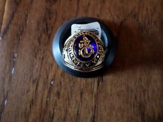 U.  S NAVY MILITARY 18K ELECTROPLATE RING SAPPHIRE CRYSTAL U.  S MADE SIZE 11 5