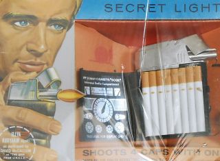 1960 ' s Man From UNCLE Secret Agent Cigarette Lighter Toy Pistol IDEAL Box 2