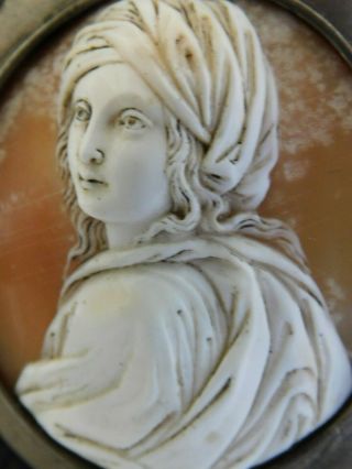 Antique Carved Cameo Paperweight - Carved Shell Cameo (for Brooch)