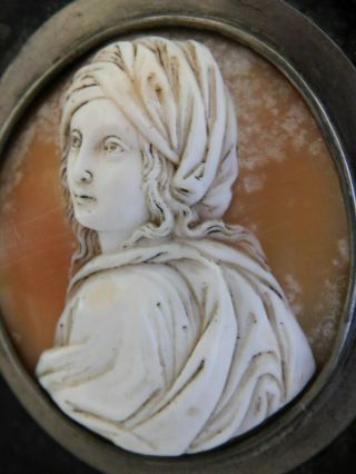 ANTIQUE CARVED CAMEO PAPERWEIGHT - CARVED SHELL CAMEO (for brooch) 6
