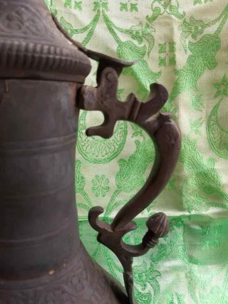 Antique 40cm copper brass Dallah islamic Coffee Pot Arabic,  1920 grams 16 INCHES 4