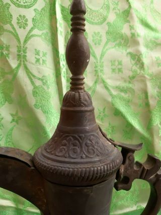 Antique 40cm copper brass Dallah islamic Coffee Pot Arabic,  1920 grams 16 INCHES 5