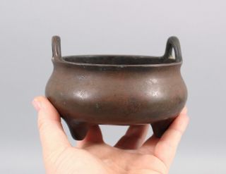 Ancient Antique 15thC Chinese,  Xuande Period,  Ming Dynasty Small Bronze Censor 12