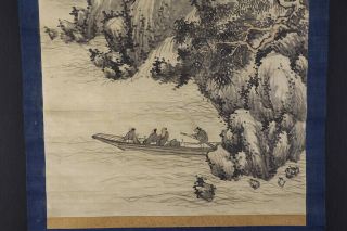 JAPANESE HANGING SCROLL ART Painting Sansui Landscape Asian antique E7292 5