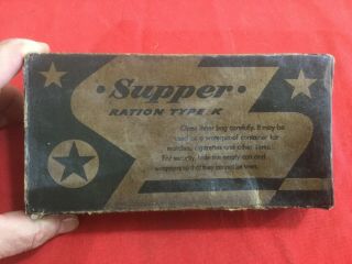 Orig Usgi Wwii Supper K - Ration Inner And Outer Boxes With Matching Makers Marks