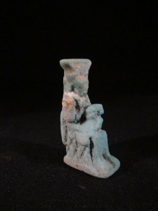 Ancient Egyptian Faience Isis Nursing Horus Amulet - Late Period -