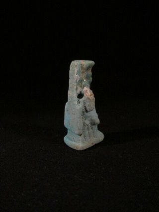 Ancient Egyptian faience isis nursing horus amulet - late period - 4