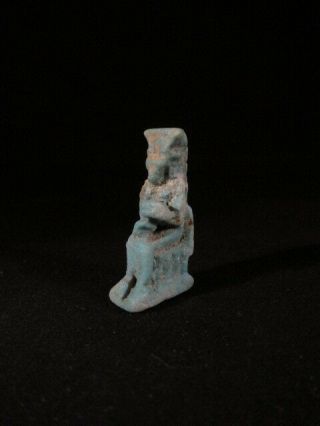 Ancient Egyptian faience isis nursing horus amulet - late period - 5