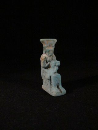 Ancient Egyptian faience isis nursing horus amulet - late period - 6