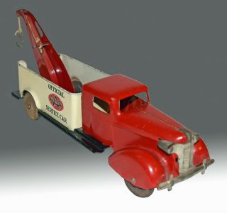 Wyandotte Aaa Tow Truck Circa 1938 - Art Deco Pressed Steel -