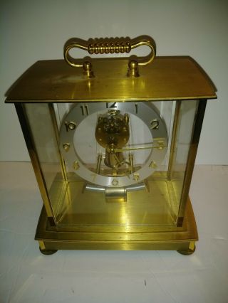 Vintage Kundo Electronic Kieninger & Obergfell Mantle Brass Clock West Germany 3