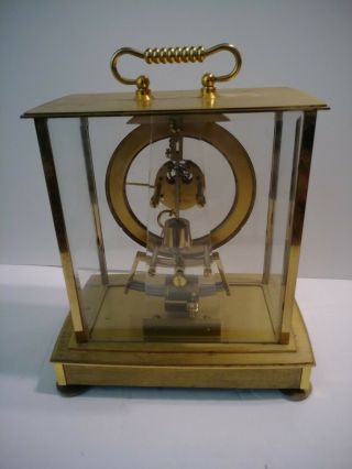 Vintage Kundo Electronic Kieninger & Obergfell Mantle Brass Clock West Germany 4