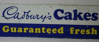 Very Old Cadburys Cakes Advertising Metal Sign - Very Rare - L@@k
