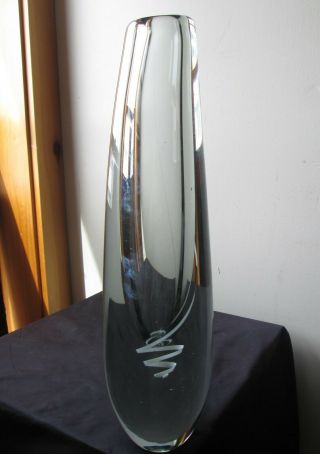 Vintage Mid Century Large Gunnel Nyman Nuutajarvi Notsjo Serpentini Glass Vase
