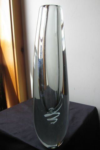 Vintage MID CENTURY Large Gunnel NYMAN Nuutajarvi Notsjo Serpentini GLASS Vase 6